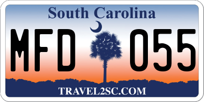 SC license plate MFD055