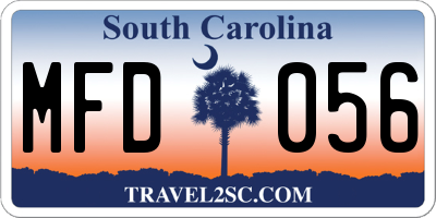 SC license plate MFD056