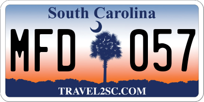 SC license plate MFD057