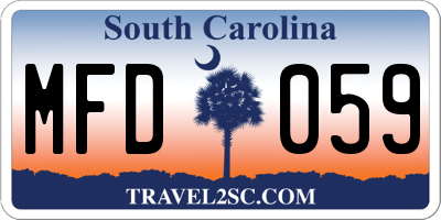 SC license plate MFD059