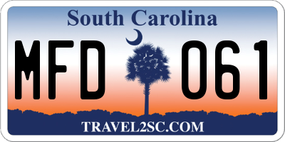SC license plate MFD061