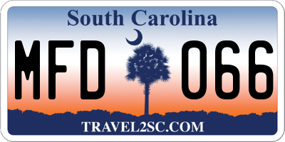 SC license plate MFD066