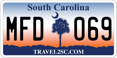 SC license plate MFD069