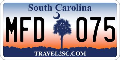 SC license plate MFD075