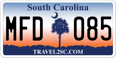 SC license plate MFD085