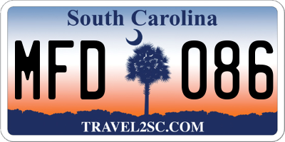 SC license plate MFD086