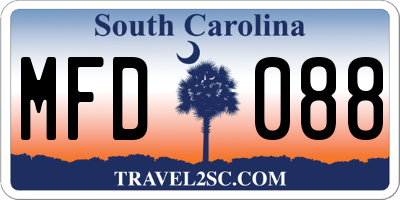 SC license plate MFD088