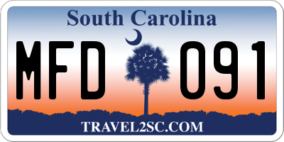 SC license plate MFD091
