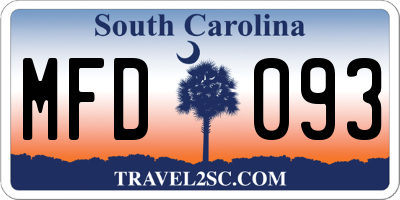 SC license plate MFD093