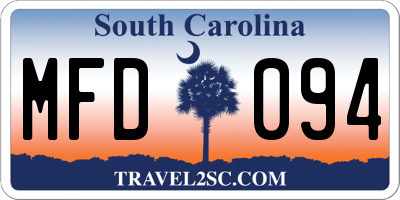 SC license plate MFD094
