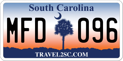 SC license plate MFD096