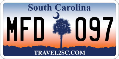 SC license plate MFD097