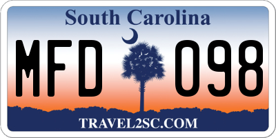 SC license plate MFD098