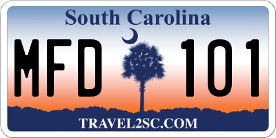 SC license plate MFD101