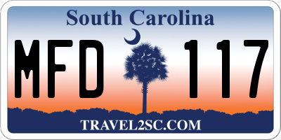 SC license plate MFD117