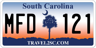 SC license plate MFD121