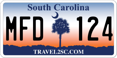 SC license plate MFD124