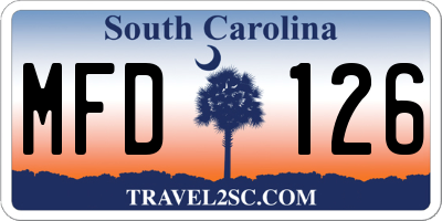 SC license plate MFD126