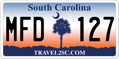 SC license plate MFD127