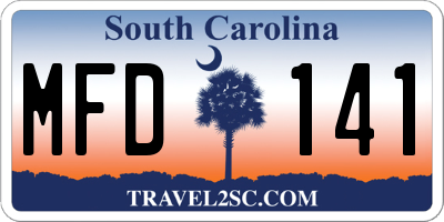 SC license plate MFD141