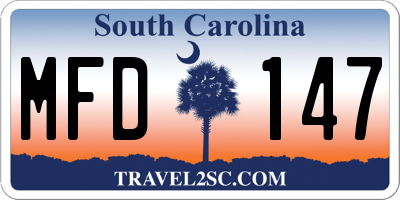 SC license plate MFD147