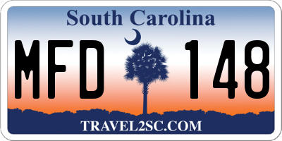 SC license plate MFD148