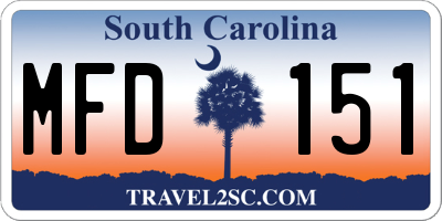 SC license plate MFD151