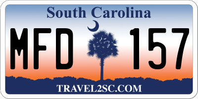 SC license plate MFD157