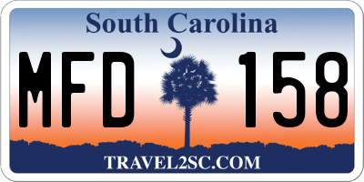 SC license plate MFD158