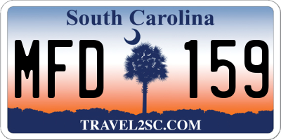 SC license plate MFD159