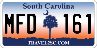 SC license plate MFD161