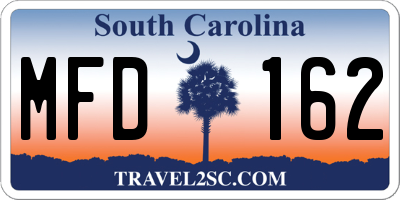 SC license plate MFD162