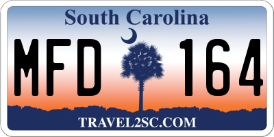 SC license plate MFD164