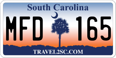 SC license plate MFD165