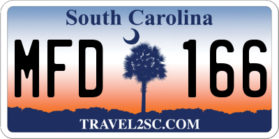 SC license plate MFD166