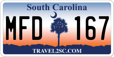 SC license plate MFD167