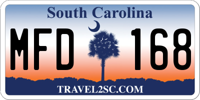 SC license plate MFD168