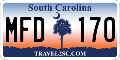 SC license plate MFD170