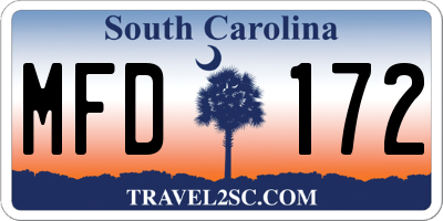 SC license plate MFD172
