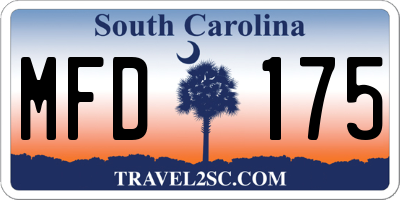 SC license plate MFD175