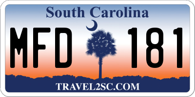 SC license plate MFD181