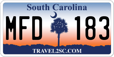 SC license plate MFD183