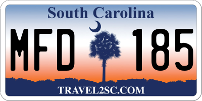 SC license plate MFD185