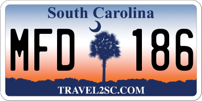 SC license plate MFD186
