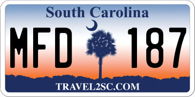 SC license plate MFD187