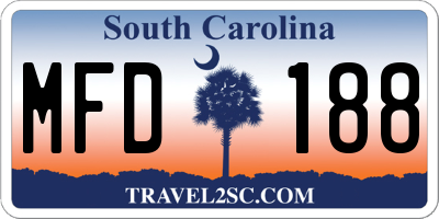 SC license plate MFD188