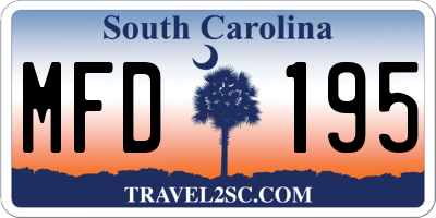 SC license plate MFD195