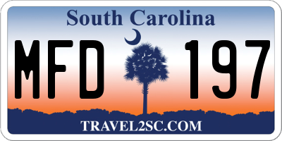 SC license plate MFD197