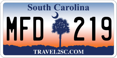 SC license plate MFD219