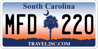 SC license plate MFD220